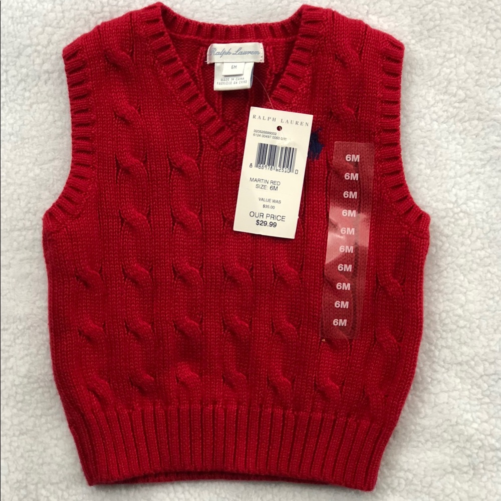Red Ralph Lauren Sweater Vest